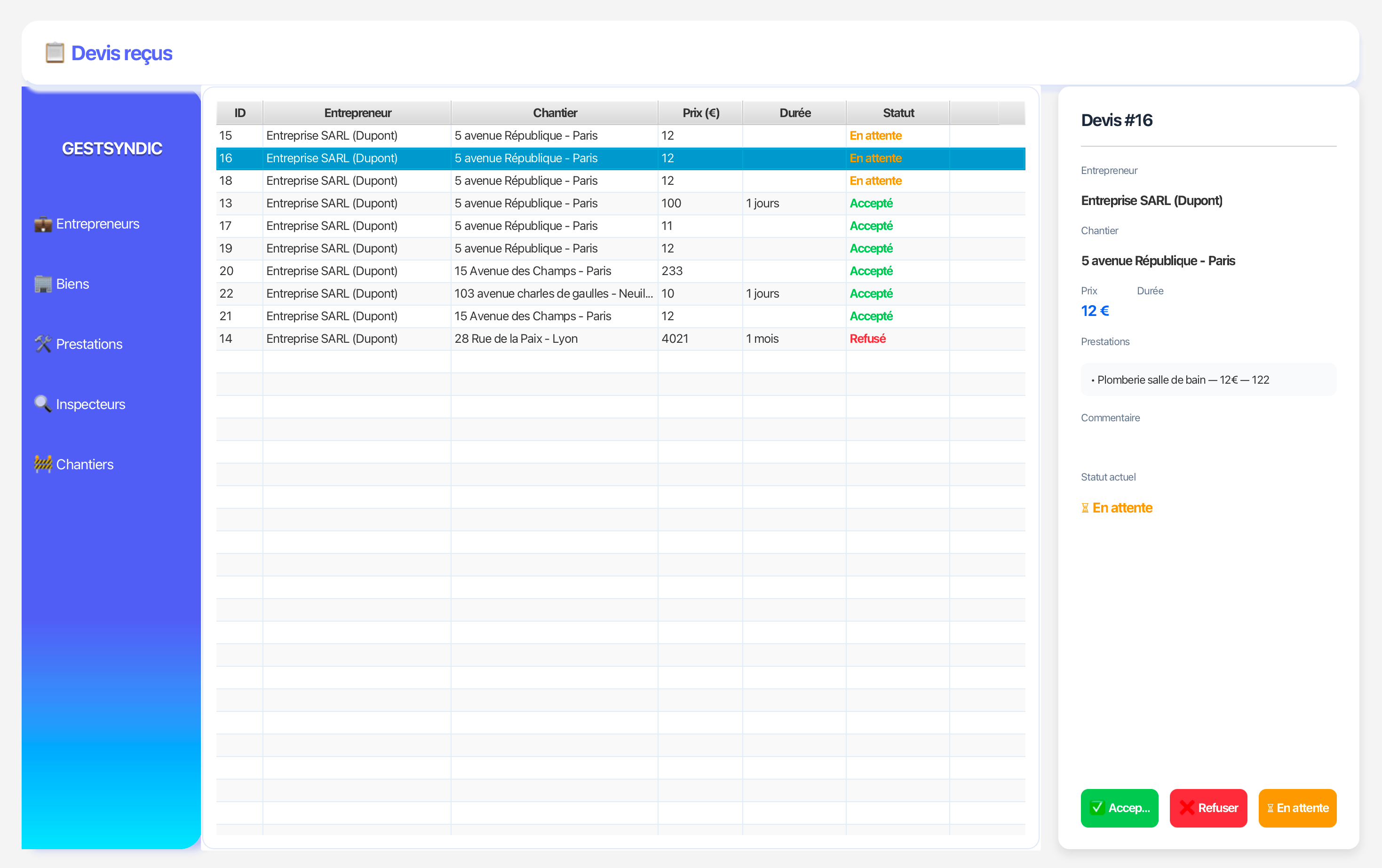 Analyse comparative GestTravaux Pro