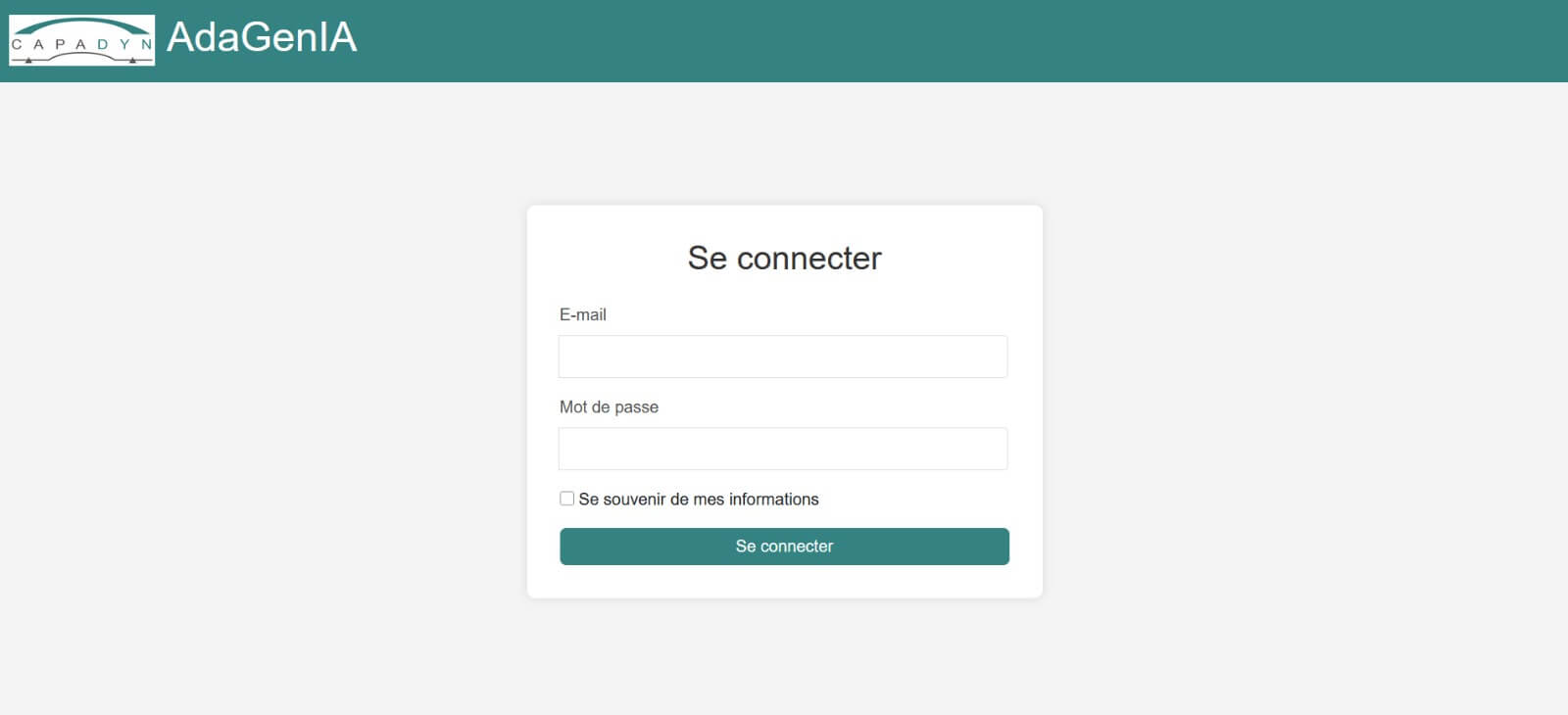 Page de connexion GENIA